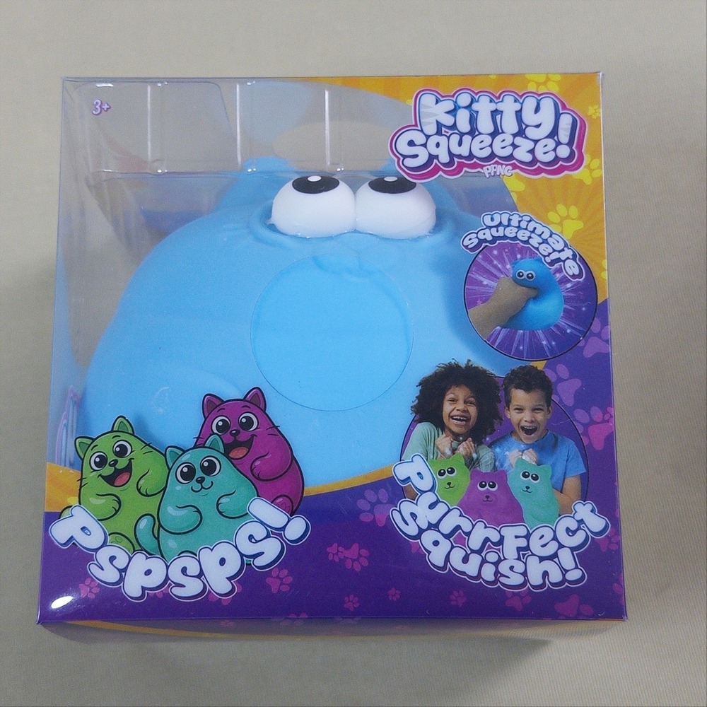 PPNC Kitty Squeeze Toy Kids One Size Blue Sensory Stress Relief Squishy NWT - Picture 3 of 9